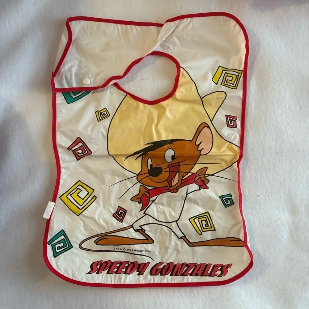 Vintage 1993 Speedy Gonzalez Wipeable Toddler Bib